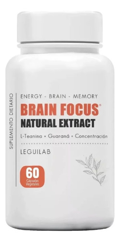 L-teanina Cafeína Vitamina B6 Brain Focus Leguilab 60 Caps