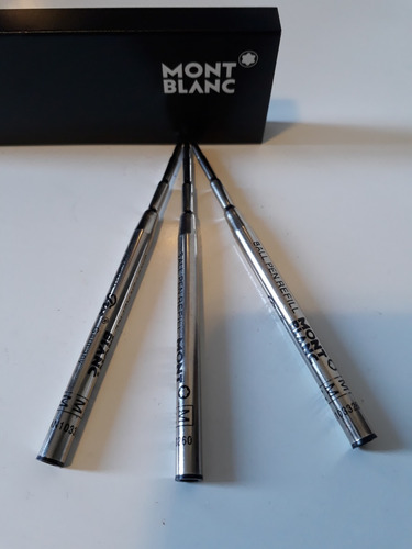 3 Refil Carga De Caneta Mont Blanc Balpen Balpoint Preta