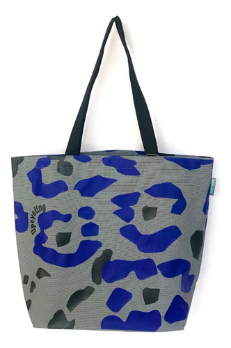 Bolso De Mano Totebag Animal Print Azulvioleta