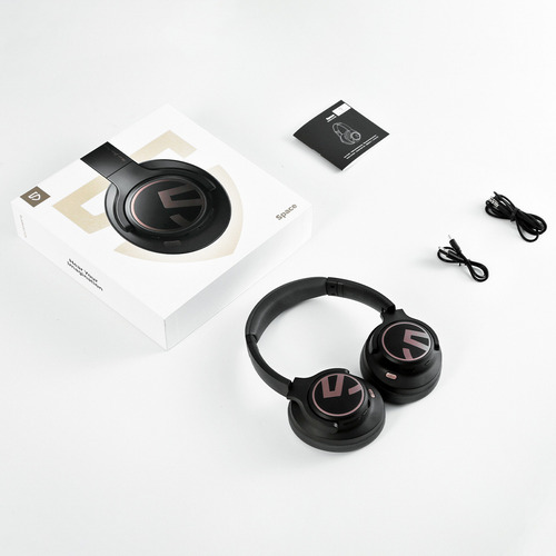 Audífonos Soundpeats Space Inalámbricos (anc, De Diadema) Color Negro Luz Negro
