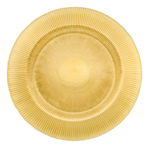Set 6 Bajo Plato Base Venecia Redondo Vidrio Color Dorado