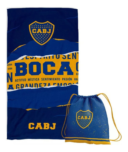 Toallón Boca/river/san Lorenzo/etc C/mochila 70x150cm