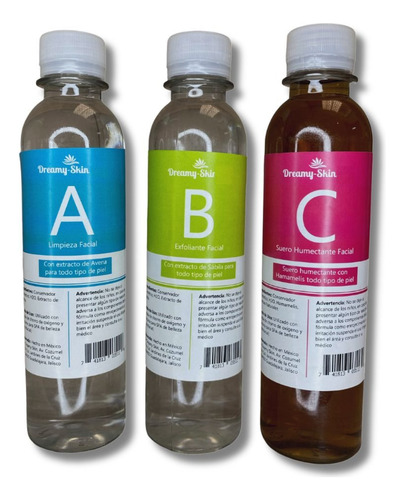 Kit De 3 Soluciones Abc 250ml C/u Para Hydra Dreamy Skin