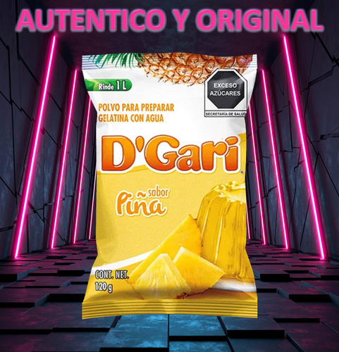 Dgari® 3 Gelatinas De Agua Sabor Piña Rinde Un Litro Wow
