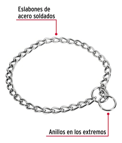 Collar De Entrenamiento 55 Cm P/ Perro Grande Hasta 40 Kg Color Plateado Tamaño Del Collar L