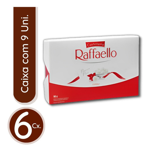 Bombom Raffaello - 6 Caixas Com 9 Bombons Cada