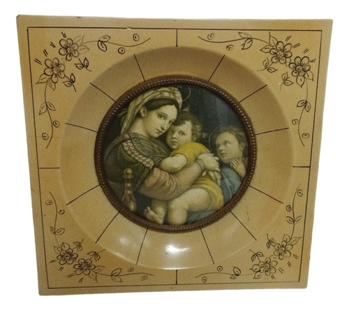 Cuadro Pequeño Icono Religioso Virgen Maria Con Niño Jesús 