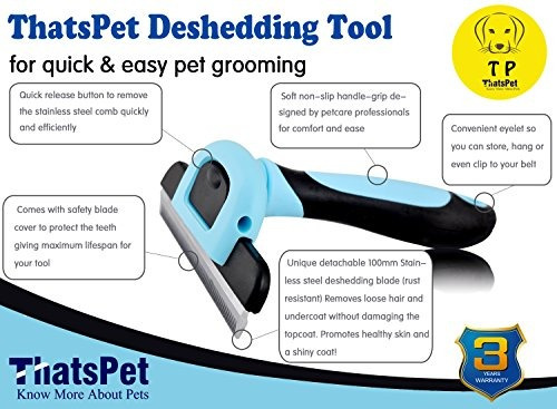 Thatspet Perro Y Gato Cepillo Para Vertimiento, Pelo Largo Y