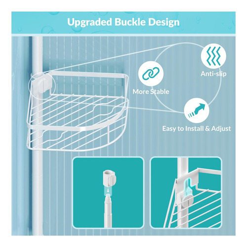 Timiano Shower Caddy Tension Pole, Ducha Caddy 4