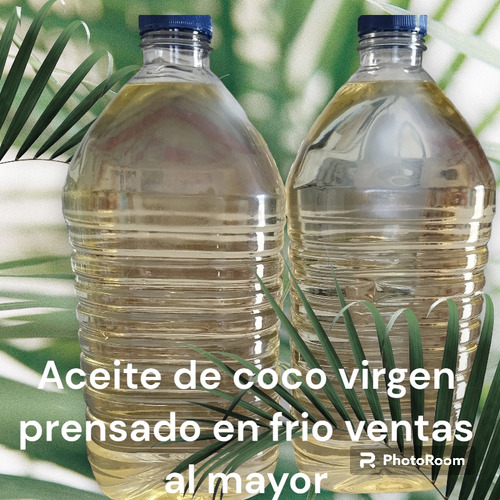 Aceite De Coco Virgen Prensado En Frio.