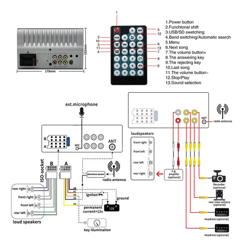 Estéreo De Coche De Doble Din, Radio Multimedia De 7 Pulgada