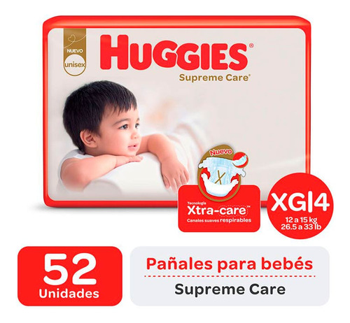 Pañal  Sup Mes Xgd 52 Un Huggies Pañales P/bebe