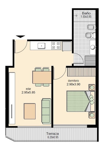 Imagen 2 de 7 de Venta Apartamento 1 Dormitorio Pocitos Montevideo