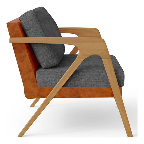 Kit 04 Poltronas Pietra Couríssimo Camel Linho Cinza Escuro Cor Cinza-escuro Desenho Do Tecido Liso