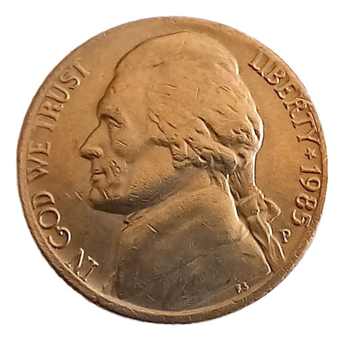 5 Centavos (jefferson) 1985 P De Estados Unidos (Usado)