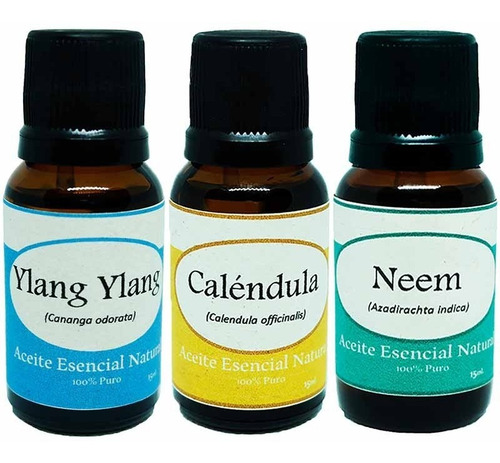 3 Aceites Ylang Ylang Neem Calendula 15 Ml