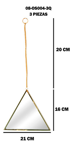 Espejo En Forma De Trinagular Set 3 Piezas
