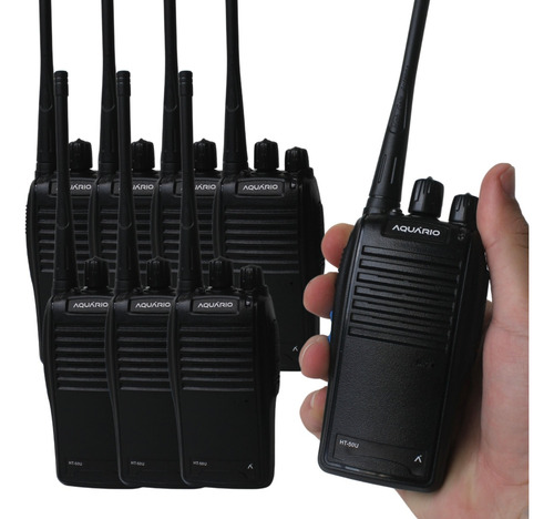 Kit 8 Rádio Comunicador Aquário Walk Talk Ht-50u 16 Canais