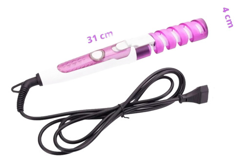 Cacheador Modelador Cabelo Cachos Ondulador Espiral 127/220V Cor Rosa