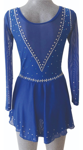 Traje Patinaje Azul Rey Talla 10