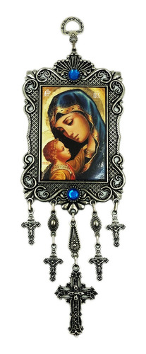 Virgen De Guadalupe Adorno Para Pared Con Cruz