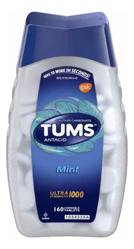 Tums Antiacid Peppermint Com 160 Tabletes Mastigáveis