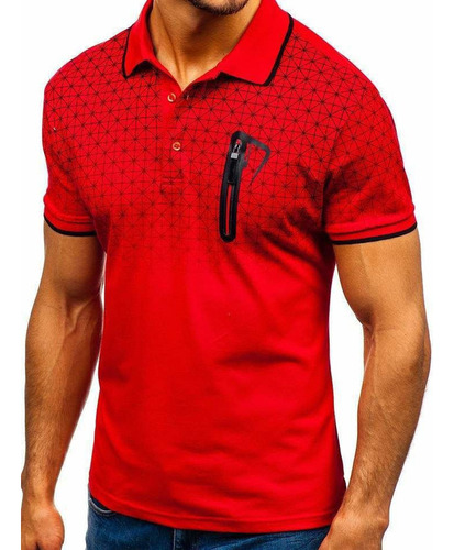 Camiseta Polo Hombre Solapa Estampado Degradado