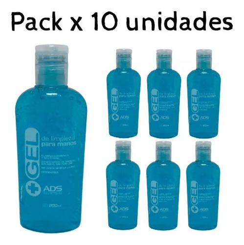 Alcohol En Gel 200 Ml X 10u Higienizante Antibacterial Anmat