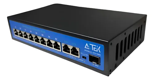 i*2様 Switch Switch De Rede Poe Gigabit 8 Portas + 2 Uplink + 1 Sfp | Frete grátis