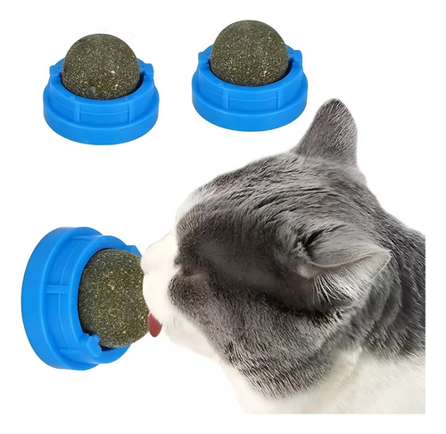 X3 Catnip Hierba Gatera Catnip Gato Bola Adhesiva Juguete Color Azul/Bola De Catnip Merienda Para Gatos Hierba Gatera Licking