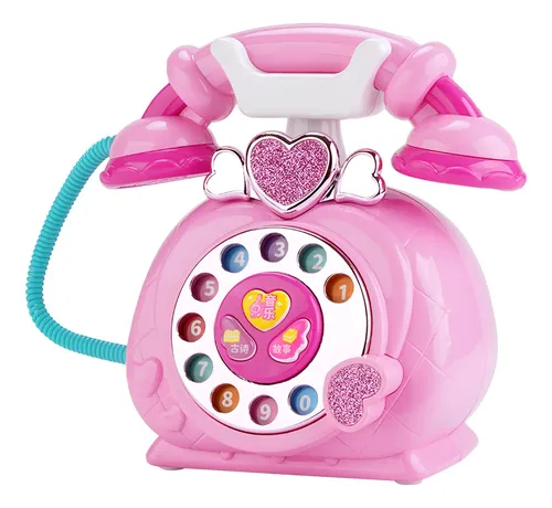 Teléfono De Juguete Para Niños Con Cable De 23 Pies – Sonidos Reales, Diseño Ergonómico, Batería Incluida, Ideal Para Juego De Roles