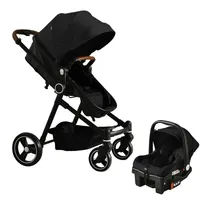 Comprar Carriola Bebé Flaneur | Sistema De Viaje 3 En 1 | Bambineto® Color Negro Chasis Negro