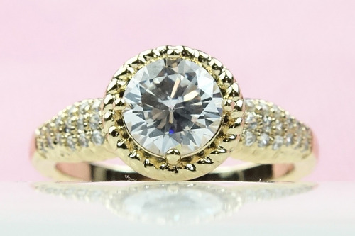 Imagen 3 de 9 de Anillos Compromiso Oro 18k Zirconia Regalo Elegante Parejas