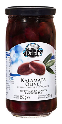 Azeitona Kalamata em Conserva Inteira Delphi Vidro 200g