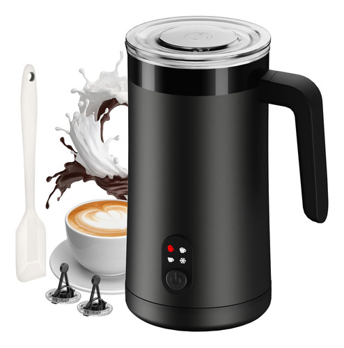 Espumador De Leche 4 En 1 Máquina Automática 13.5 Onzas Negro Clásico