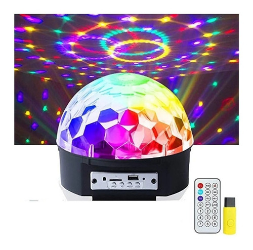 Parlante Media Bola Audiorítmica Luces Led Magic Ball Light