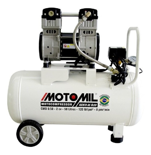 Compressor De Ar Médico Odontológico Branco Cmo-8/50 - Motom