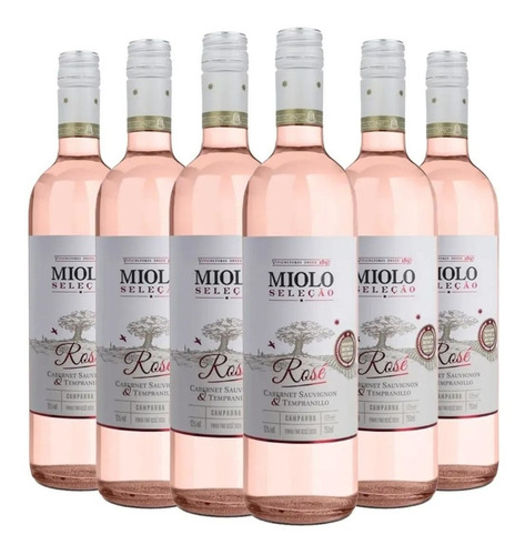 Kit 6 Vinhos Miolo Seleção Rosé Cabernet & Tempranillo 750ml