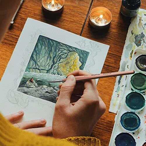 Imagen 7 de 7 de Nicpro - Juego De 16 Pinceles De Pintura Para Detalles Peque