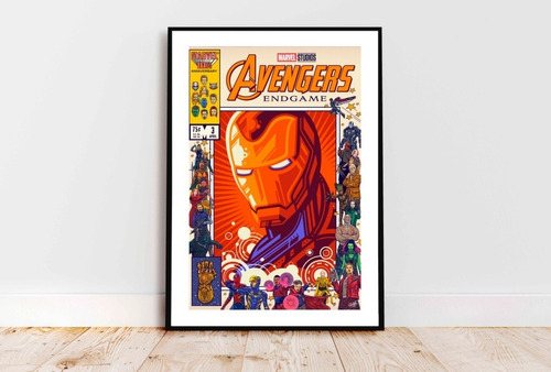 Cuadro Poster Enmarcado De Avengers 33x48cm Iron Man Marvel