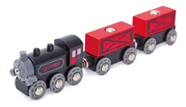 Comprar Locomotora Negra Con Vagones Rojos Hape Compatible Trencity 
