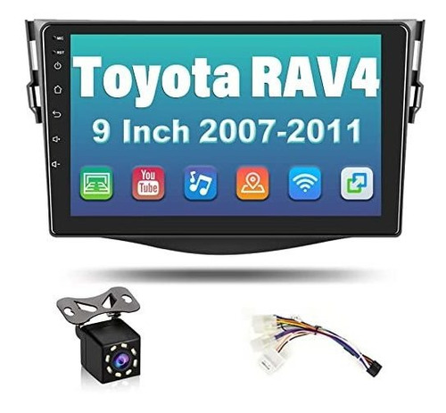 Estéreo Auto Hikity 9'' Android 9 Rav 4 2007 - 2012 Cam