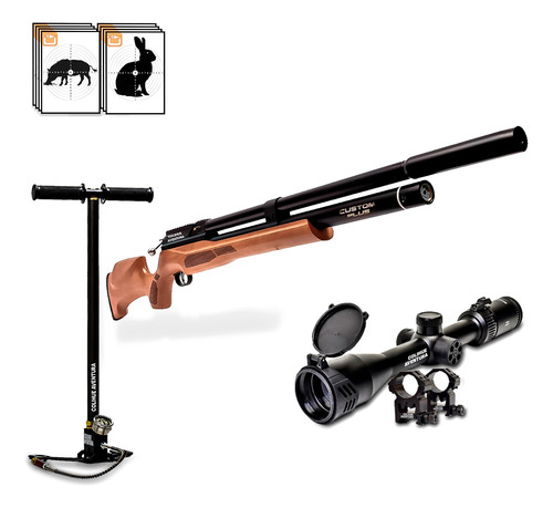 Rifle Pcp Fox Bandit Plus/rex + Inflador Premium+mira 3-9x40 Madera 7.62 Mm