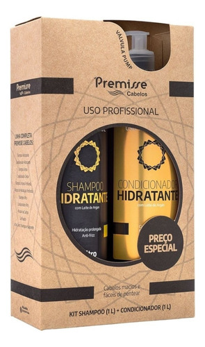  Kit Shampo+condicionador Premisse 1 Litro Hidratante