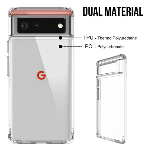 Funda Transparente Protección Caídas Para Google Pixel 6