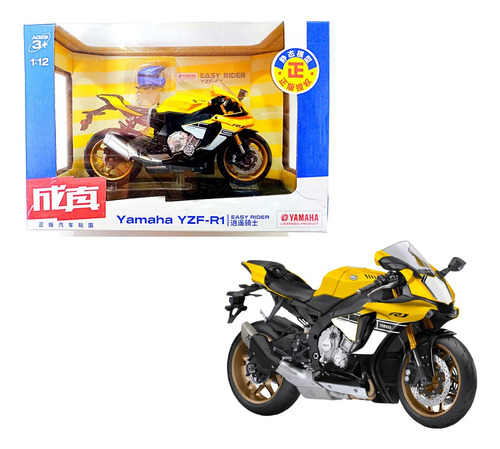 Moto Yamaha Yzf-r1 Coleccion Esc1:12 Metal Bajo Licencia