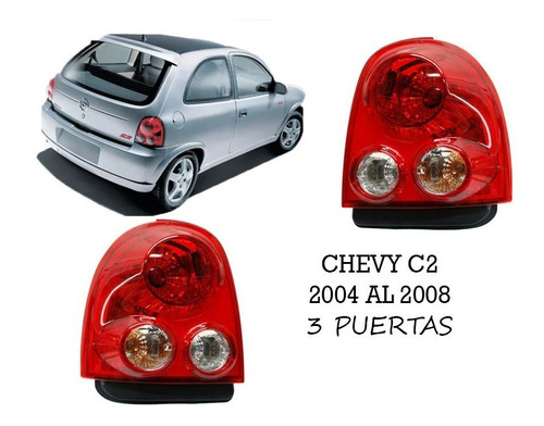 Par Calaveras Chev Chevy C2 2004-2008 3 Puertas Izq Y Der 