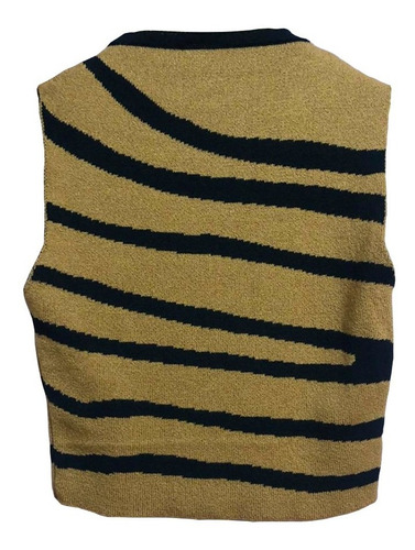 Imagem 2 de 2 de Cropped Feminino Modal Trico Blusinha Regata Zebra