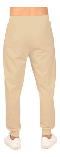 Pantalón Jogger Beige Casual Ideal Moda Cómodo Elastico