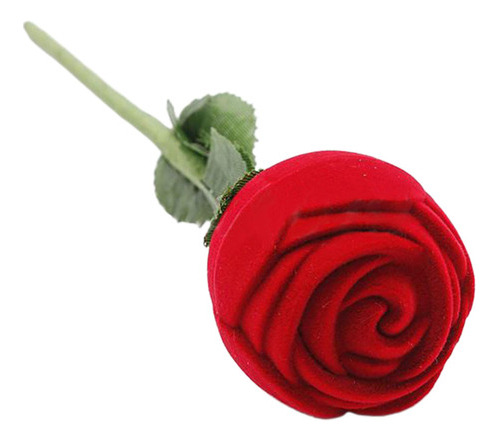 Caja Para Anillos Con Forma De Cabeza De Rosa Roja Con Flor
